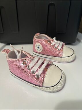 Converse Kids Pink Sequin High-Top Sneakers BRAND NEW!